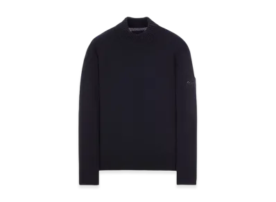 Stone Island 558FA Ghost Piece Geelong Wool Mock Neck Knit - 23FW "Navy Blue"