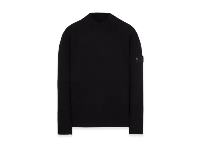 Stone Island 558FA Ghost Piece Geelong Wool Mock Neck Knit - 23FW "Black"