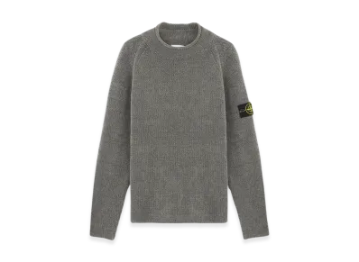Stone Island 557A9 Cotton Chenille Loose Fit Mock Neck Sweater - 24FW "Green Grey"