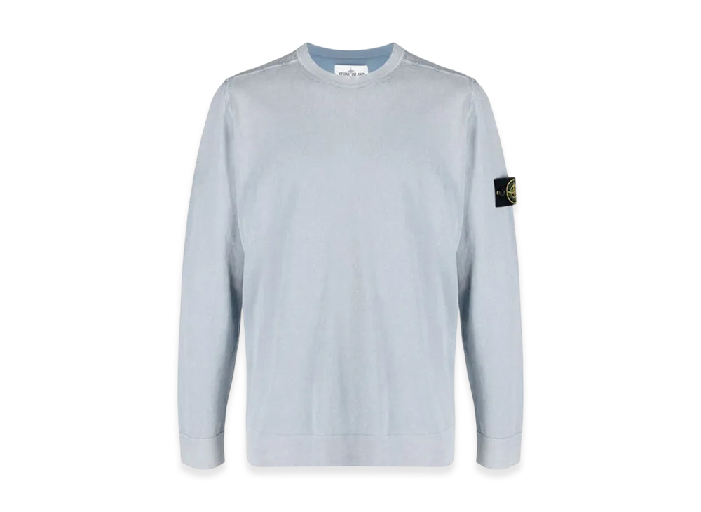 Stone Island 554D9 White Frost Treatment Crewneck Knit - 21SS "Powder Blue"