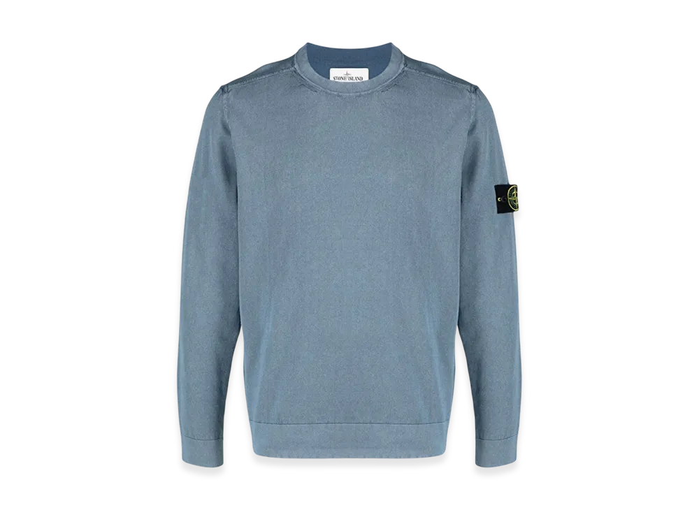 Stone Island 554D9 White Frost Treatment Crewneck Knit - 21SS "Avio Blue"