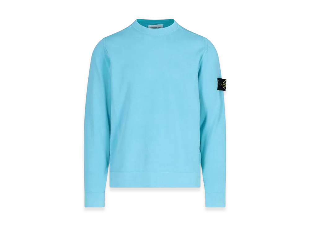 Stone Island 554D9 White Frost Treatment Crewneck Knit - 21SS "Turquoise"