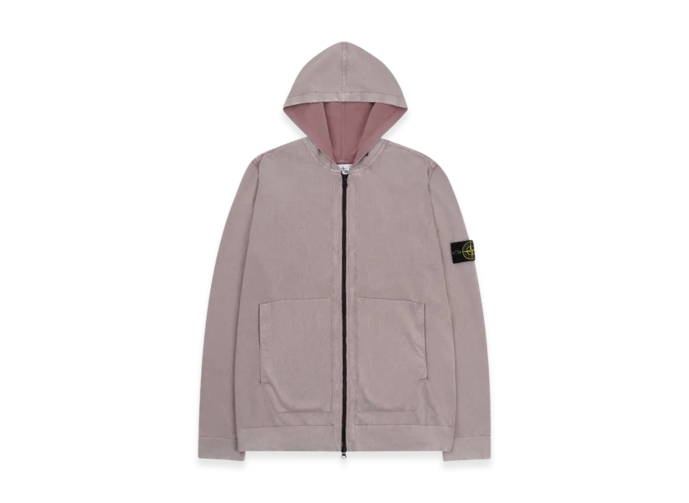 Stone Island 553D9 White Frost Treatment Hooded Knit Cardigan - 21SS "Rose Pink"