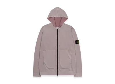 Stone Island 553D9 White Frost Treatment Hooded Knit Cardigan - 21SS "Rose Pink"