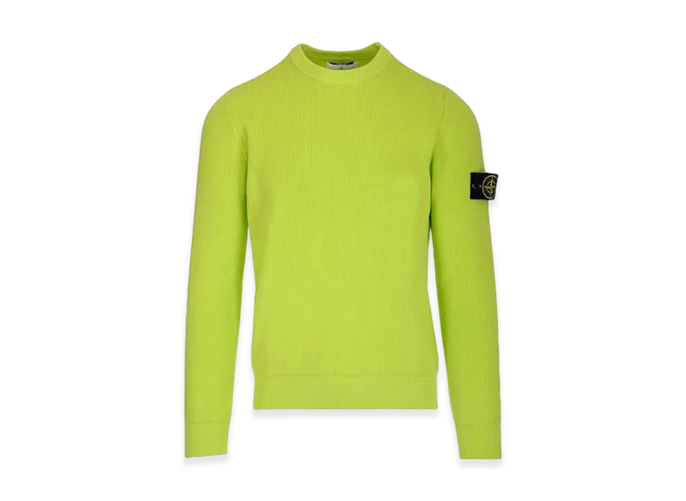 Stone Island 550D8 Ribbed Soft Cotton Crewneck Knit - 22SS "Lemon"
