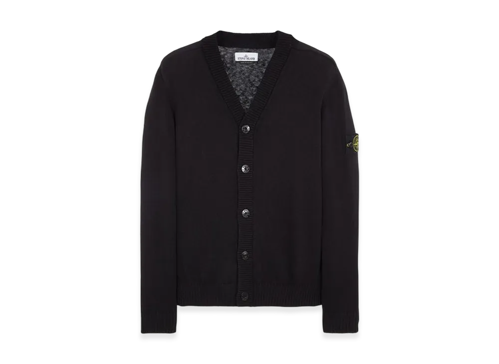 Stone Island 549B0 Logo Patch V-Neck Knit Cardigan - 23SS "Black"
