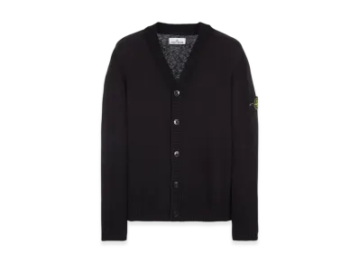 Stone Island 549B0 Logo Patch V-Neck Knit Cardigan - 23SS "Black"
