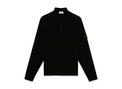 Stone Island 548B6 RWS Geelong Wool Loose Fit Half Zipper Sweater - 24FW "Black"