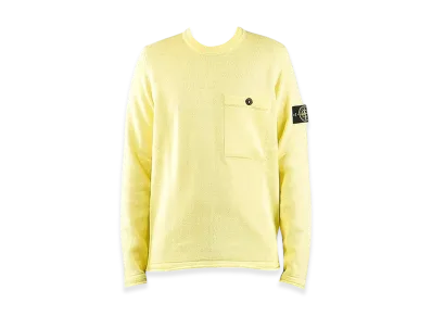 Stone Island 545D4 Wappen Pocket Crewneck Knit - 20SS "Lemon"