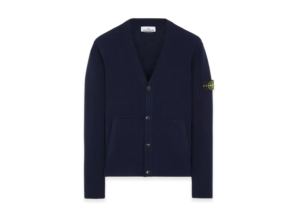Stone Island 545B6 Geelong Wool Cardigan Knit - 23FW "Navy Blue"