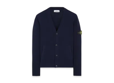 Stone Island 545B6 Geelong Wool Cardigan Knit - 23FW "Navy Blue"