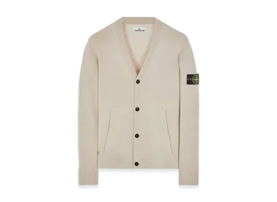 Stone Island 545B6 Geelong Wool Knit Cardigan - 23FW "Stucco"