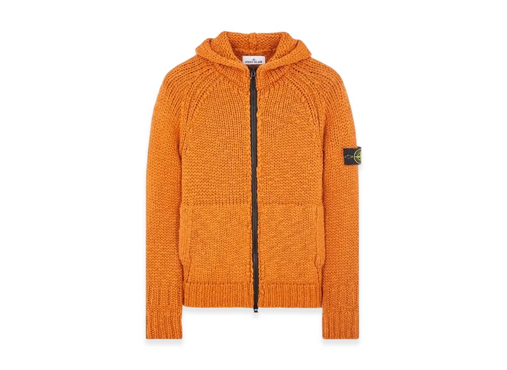 Stone Island 544D4 Handmade Feel Hooded Knit Cardigan - 23FW "Rust"