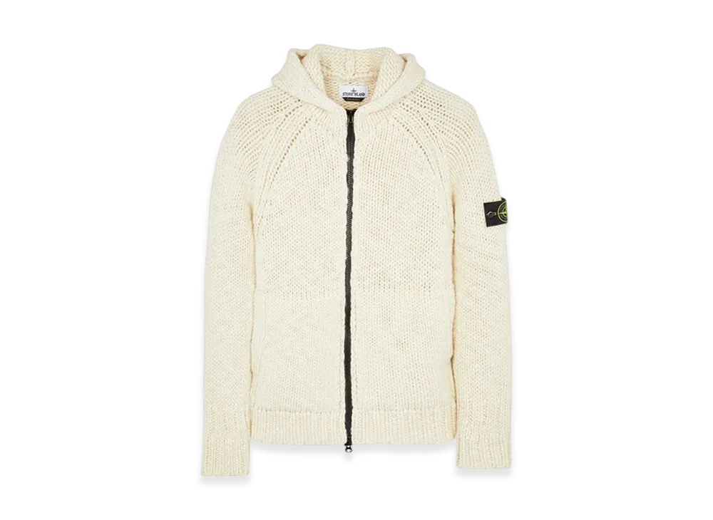 Stone Island 544D4 Handmade Feel Hooded Knit Cardigan - 23FW "Stucco"