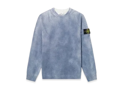 Stone Island 543B7 Hand Sprayed Treatment Crewneck Knit - 20SS "Marine Blue"