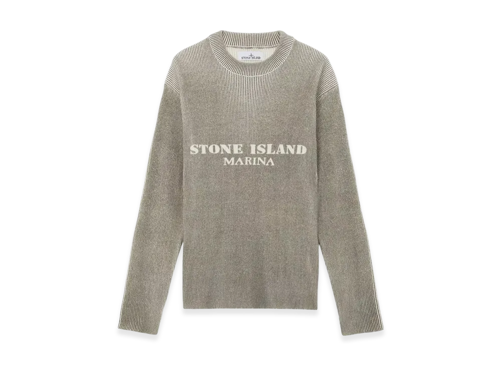 Stone Island 542XB Printed Wool Blend Stone Island Marina Loose Fit Crewneck Sweater - 24FW "Walnut Brown"