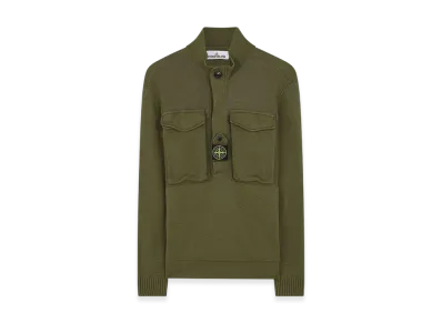 Stone Island 542D4 Half Zip Knit - 21SS "Olive Green"