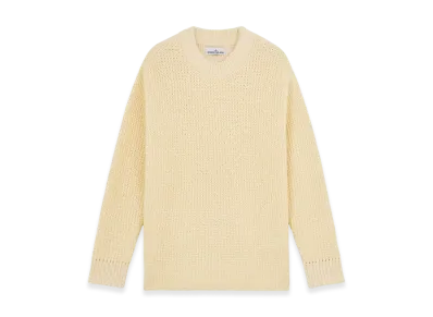 Stone Island 541XA Double Weave Wool Nylon Stone Island Marina Oversized Fit Crewneck Sweater - 24FW "Butter"