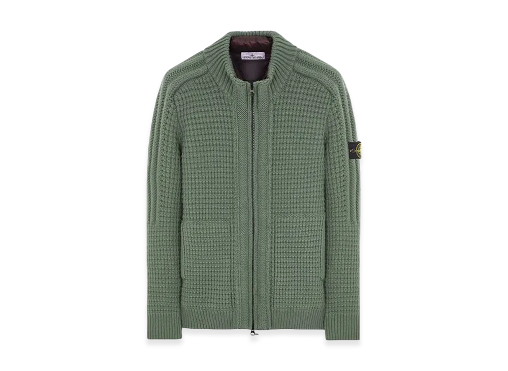 Stone Island 539D5 Garment Dyed Pure Wool President Knit - 23FW "Sage Green"
