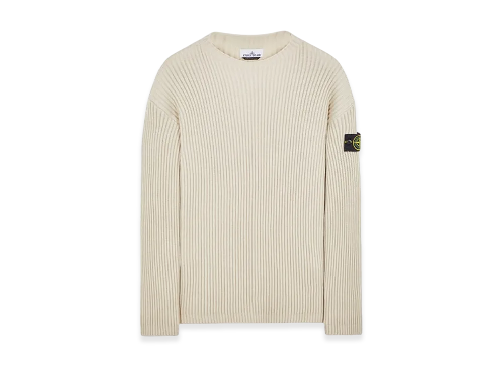 Stone Island 538C2 Full Rib Wool Knitted Sweater - 23FW "Stucco"