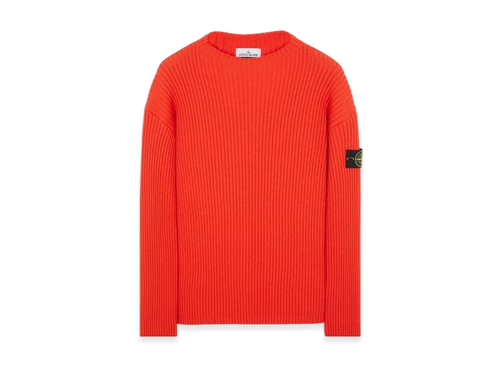 Stone Island 538C2 Full Rib Wool Knitted Sweater - 23FW "Lobster Red"