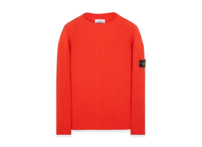 Stone Island 538C2 Full Rib Wool Knitted Sweater - 23FW "Lobster Red"