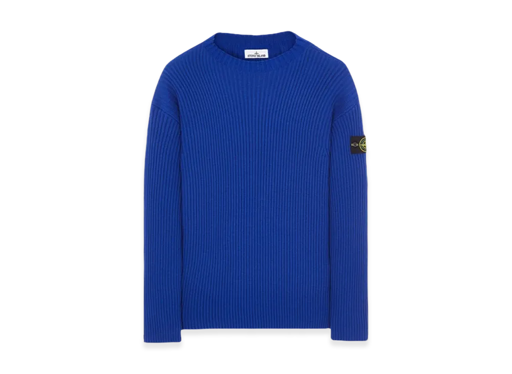 Stone Island 538C2 Full Rib Wool Knitted Sweater - 23FW "Ultramarine Blue"