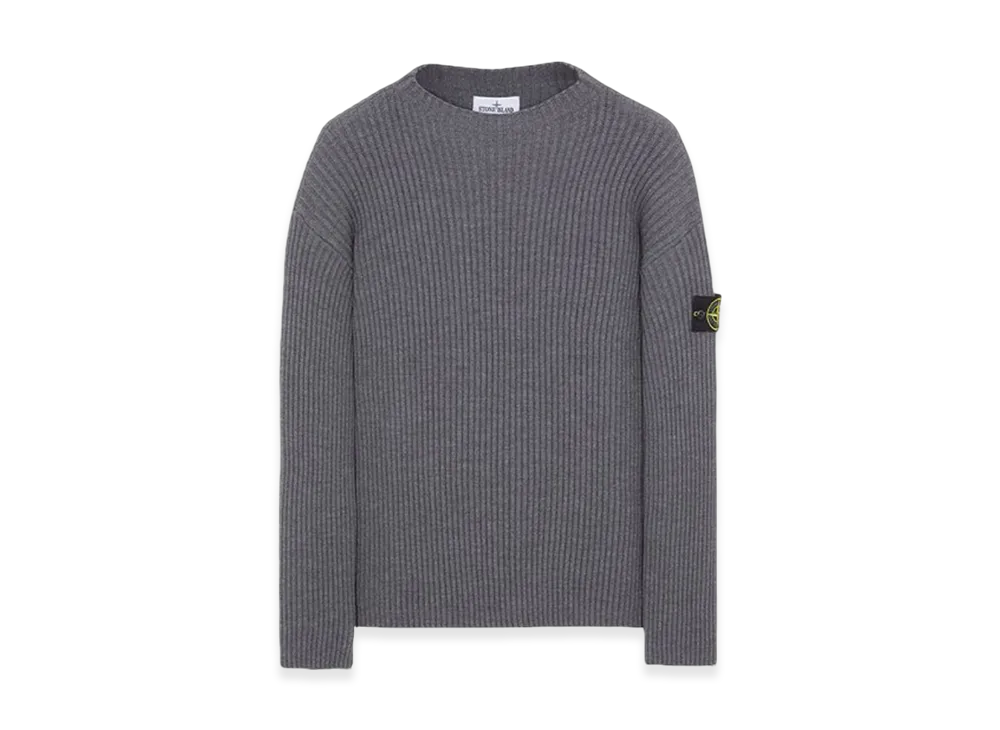 Stone Island 538C2 Full Rib Wool Knitted Sweater - 23FW "Dark Grey Melange"