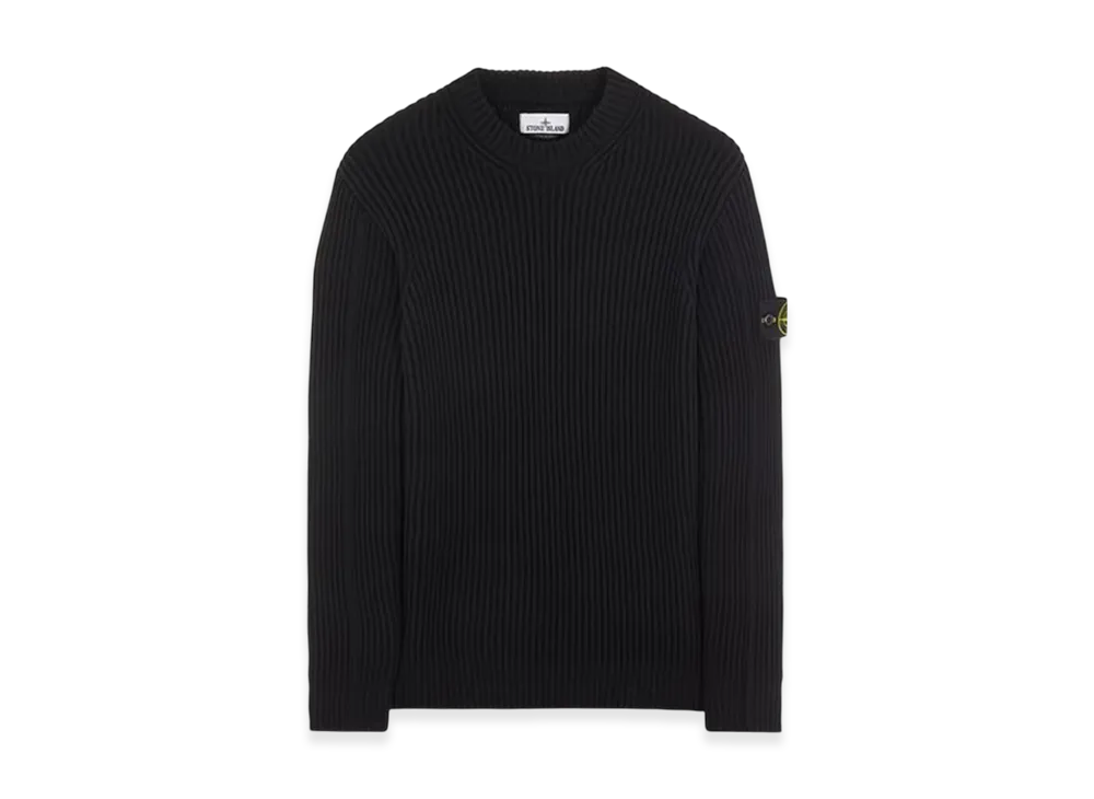 Stone Island 538C2 Full Rib Wool Knitted Sweater - 22FW "Black"