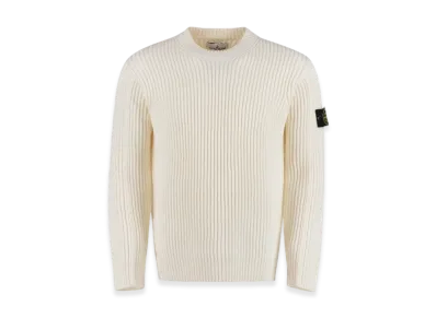 Stone Island 538C2 Full Rib Wool Knitted Sweater - 22FW "Natural White"
