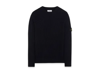 Stone Island 538C2 Full Rib Wool Knitted Sweater - 22FW "Navy Blue"