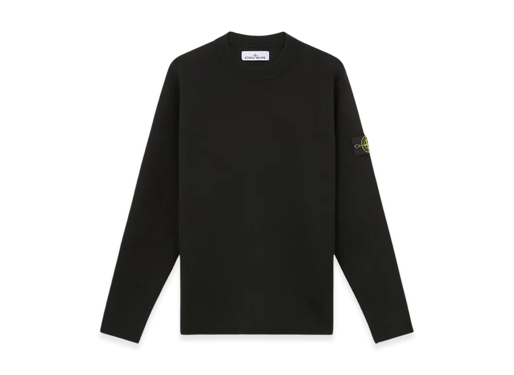Stone Island 538A7 Double Weave RWS Wool Loose Fit Crewneck Sweater - 24FW "Black"