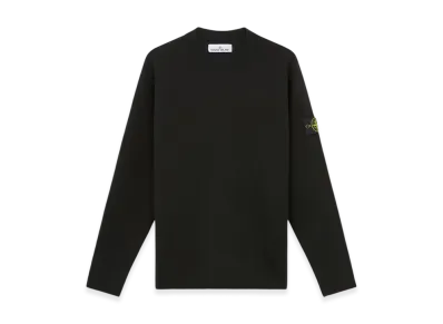 Stone Island 538A7 Double Weave RWS Wool Loose Fit Crewneck Sweater - 24FW "Black"