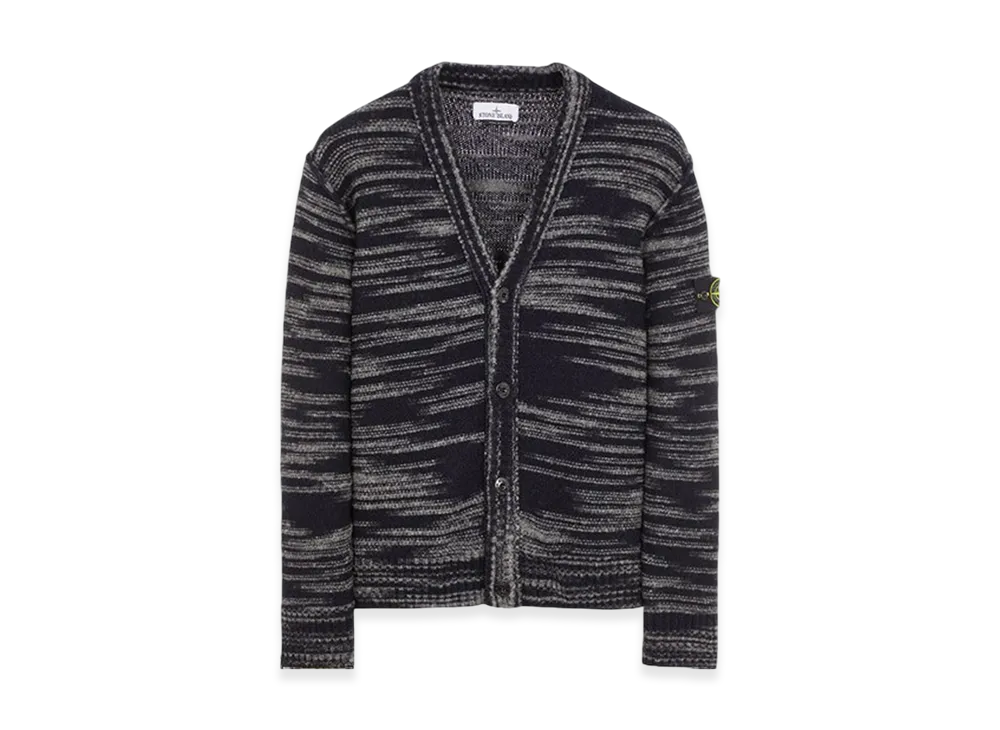 Stone Island 534D3 Two-Tone Wool Cardigan Knit - 23FW "Black"