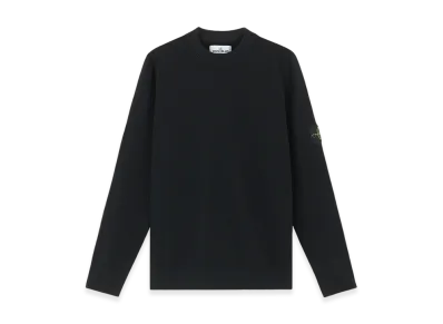 Stone Island 534A4 Stretch RWS Wool Crewneck Sweater with Ribbed Details - 24FW "Black"
