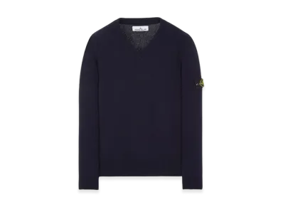 Stone Island 533A3 Lambswool V-Neck Knit - 23FW "Navy Blue"