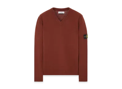 Stone Island 533A3 Lambswool V-Neck Knit - 23FW "Chestnut Brown"