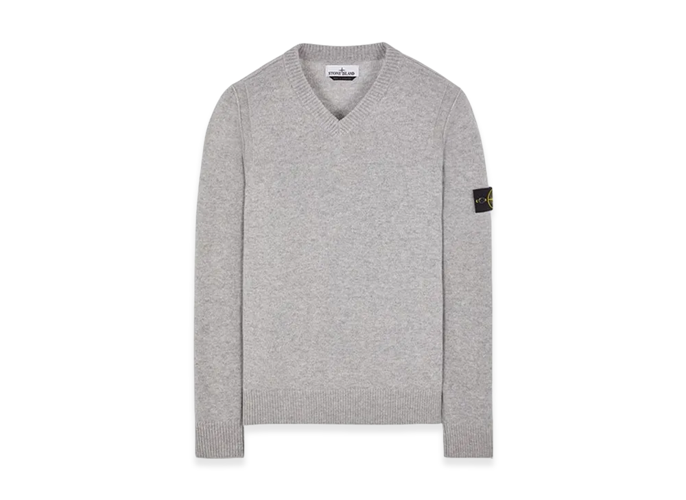 Stone Island 533A3 Lambswool V-Neck Knit - 23FW "Dust Melange"