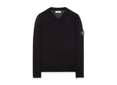 Stone Island 533A3 Lambswool V-Neck Knit - 23FW "Black"
