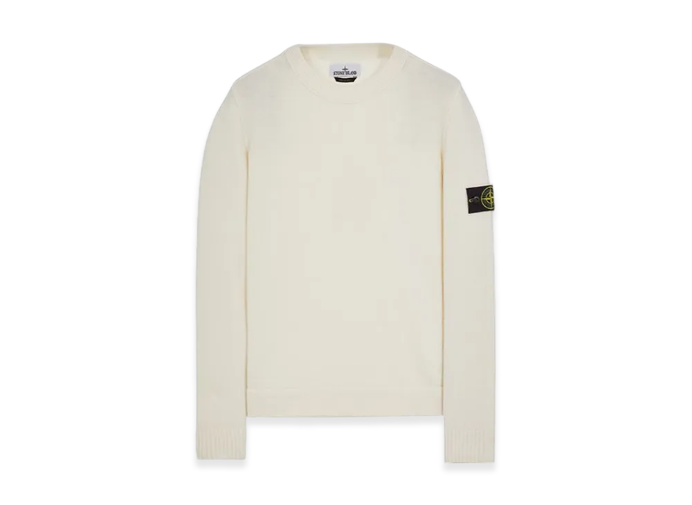 Stone Island 531B6 Geelong Wool Crewneck Knit - 23FW "Natural White"