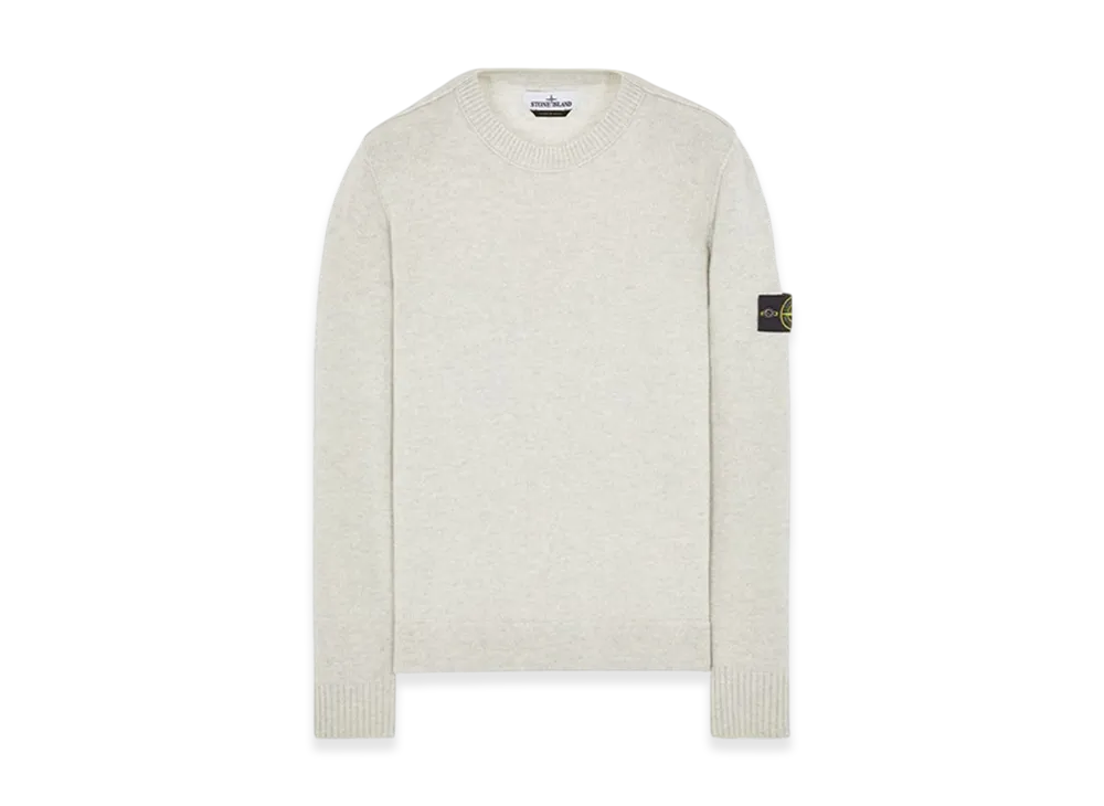 Stone Island 531B6 Geelong Wool Crewneck Knit PEARL GREY Melange - 23FW "Pearl Grey Melange"