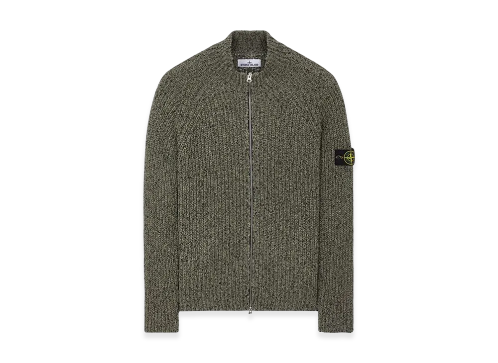 Stone Island 530D1 Ribbed Cotton Cardigan Knit - 24SS "Musk Green"