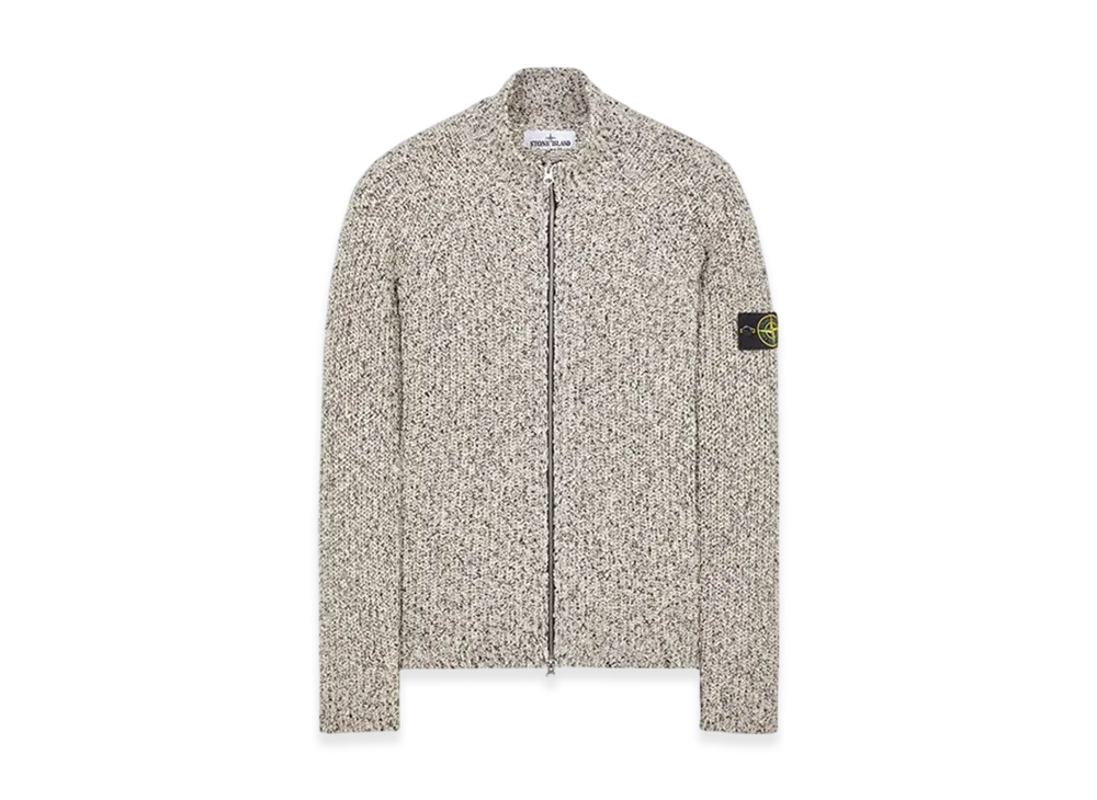 Stone Island 530D1 Ribbed Cotton Cardigan Knit - 24SS "White"