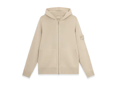 Stone Island 528FA Ghost Geelong RWS Wool Loose Fit Cardigan with Hood and Zip - 24FW "Beige"