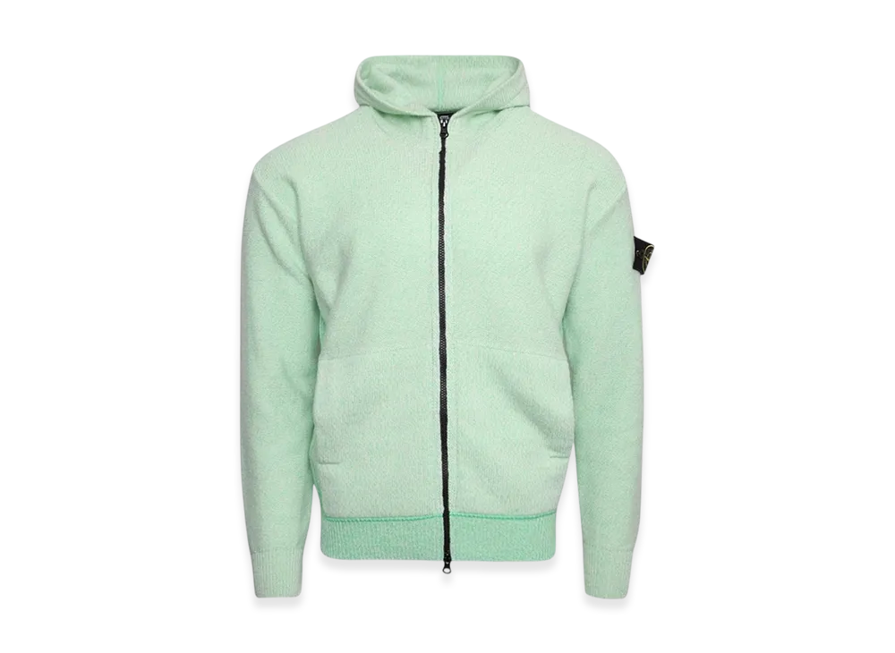 Stone Island 528C7 Hooded Cardigan Knit - 22FW "Light Green"