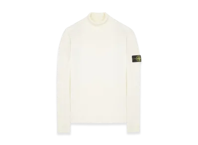 Stone Island 525C4 Stocking Stitch Pure Light Wool Turtleneck Knit - 23FW "Natural White"