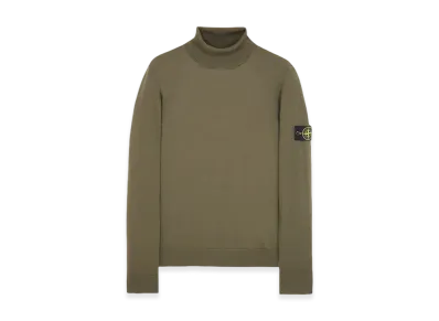 Stone Island 525C4 Stocking Stitch Pure Light Wool Turtleneck Knit - 23FW "Olive Green"