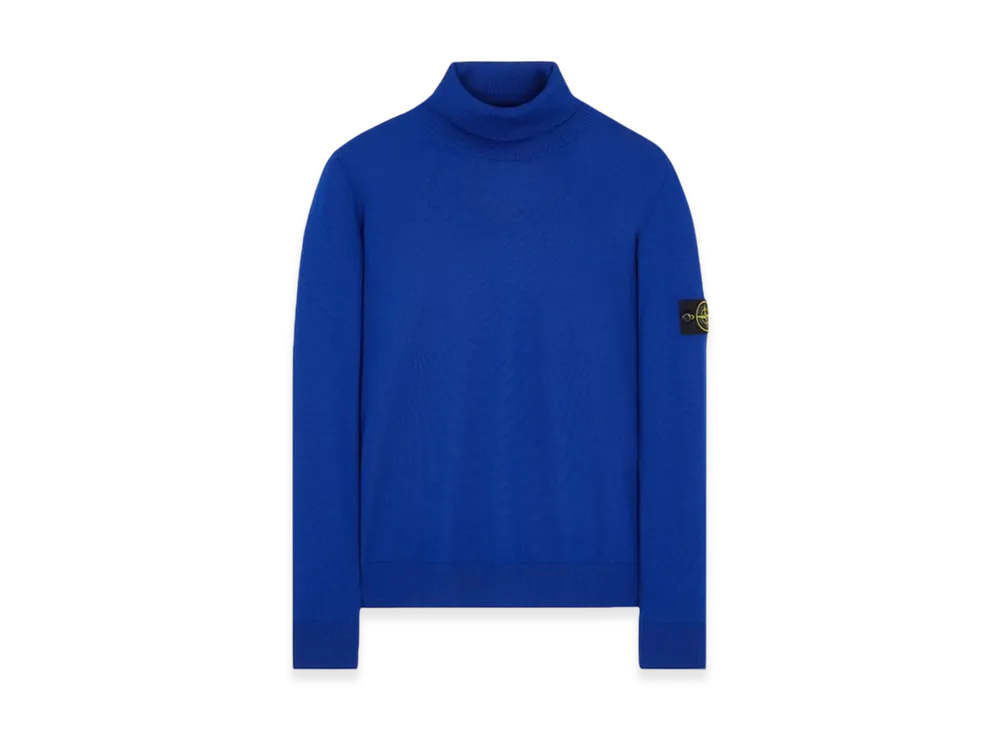 Stone Island 525C4 Stocking Stitch Pure Light Wool Turtleneck Knit - 23FW "Ultramarine Blue"