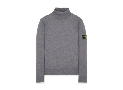 Stone Island 525C4 Stocking Stitch Pure Light Wool Turtleneck Knit - 23FW "Dark Grey Melange"