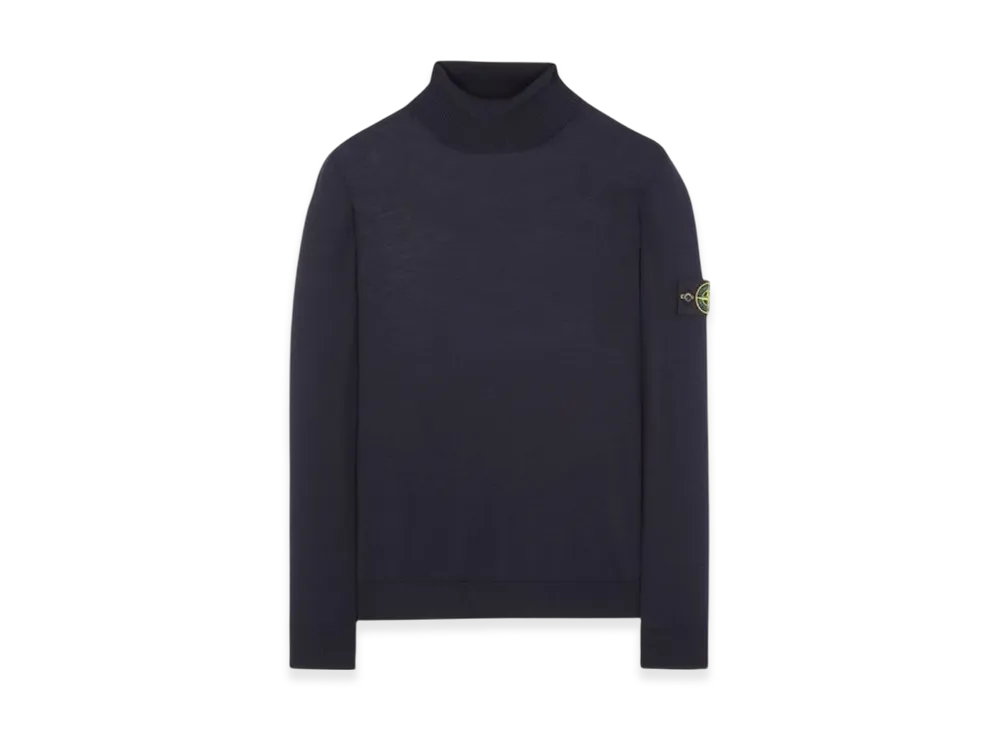 Stone Island 525C4 Pure Light Wool Turtleneck Knit - 23FW "Navy Blue"